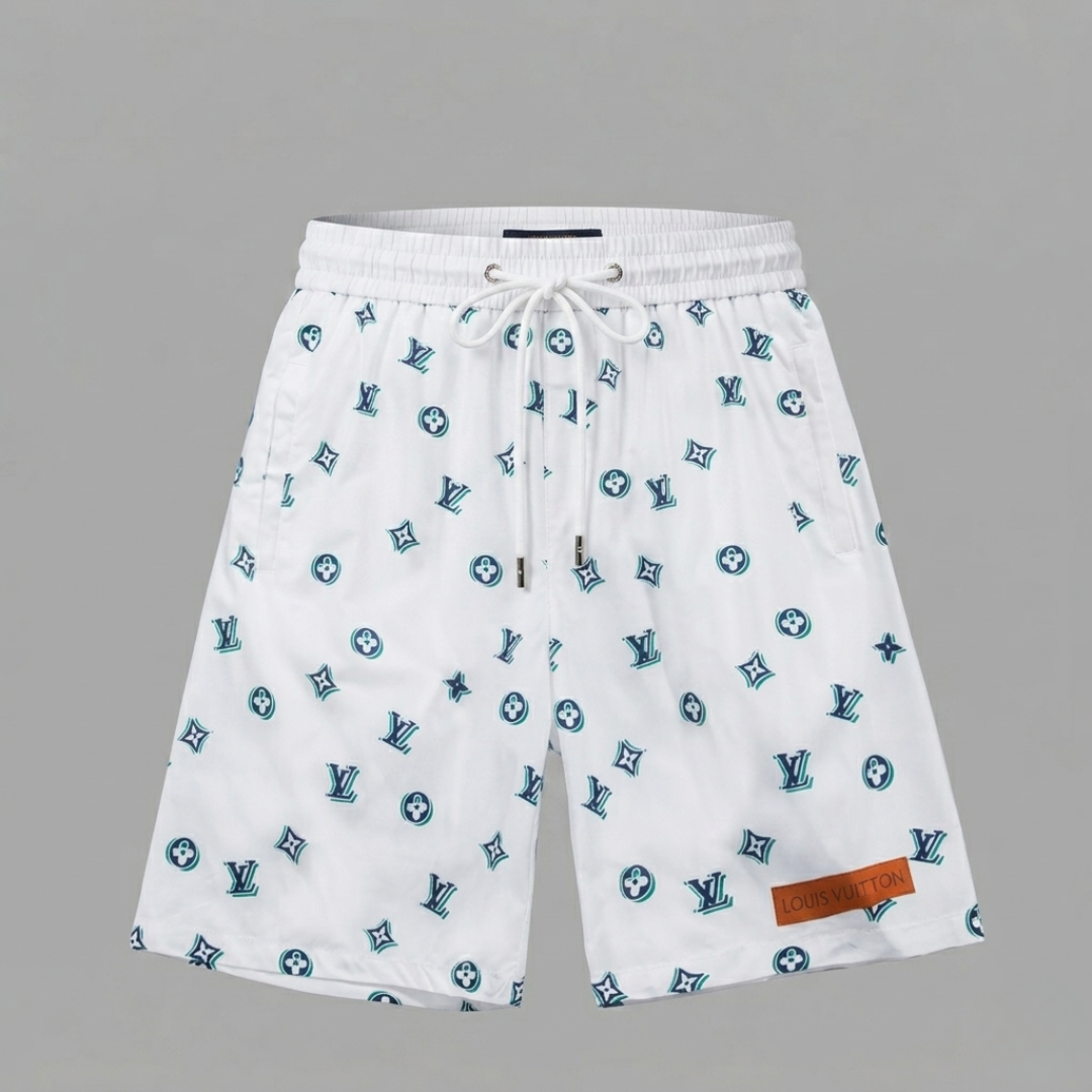 Badehose Heritage Monogram Weiß/Teal