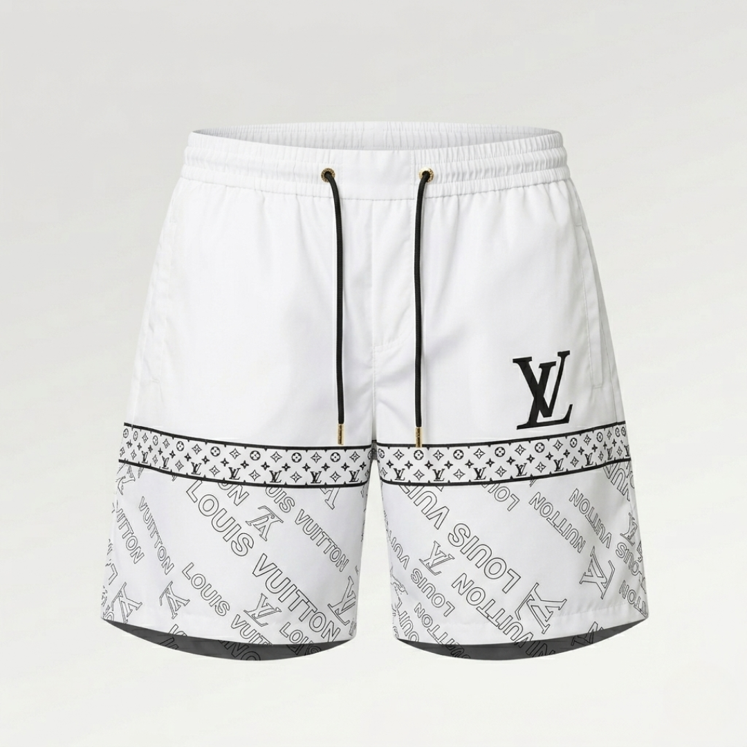 Badehose Split Logo Diagonal Weiß