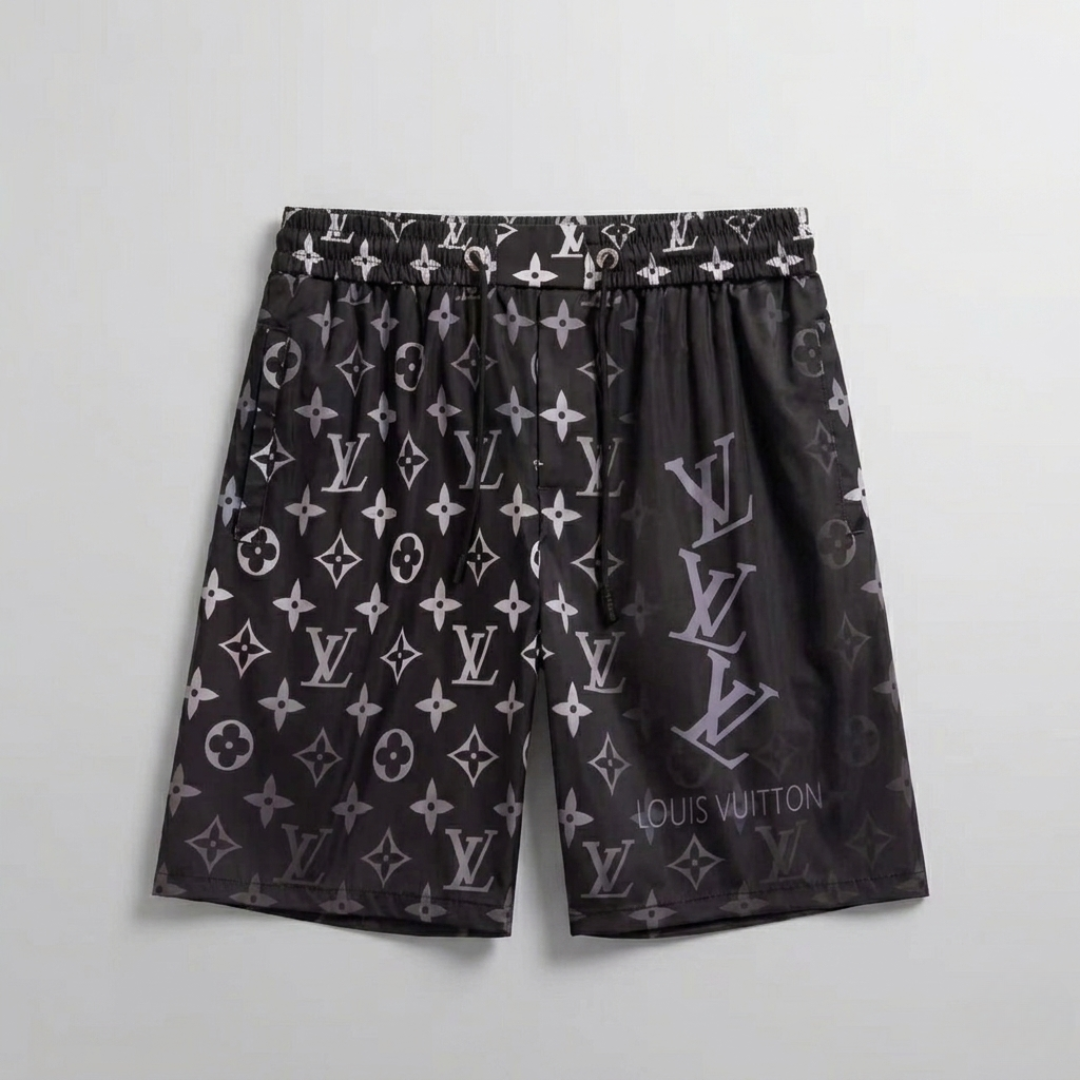Badehose Monogram Triple Initials Schwarz