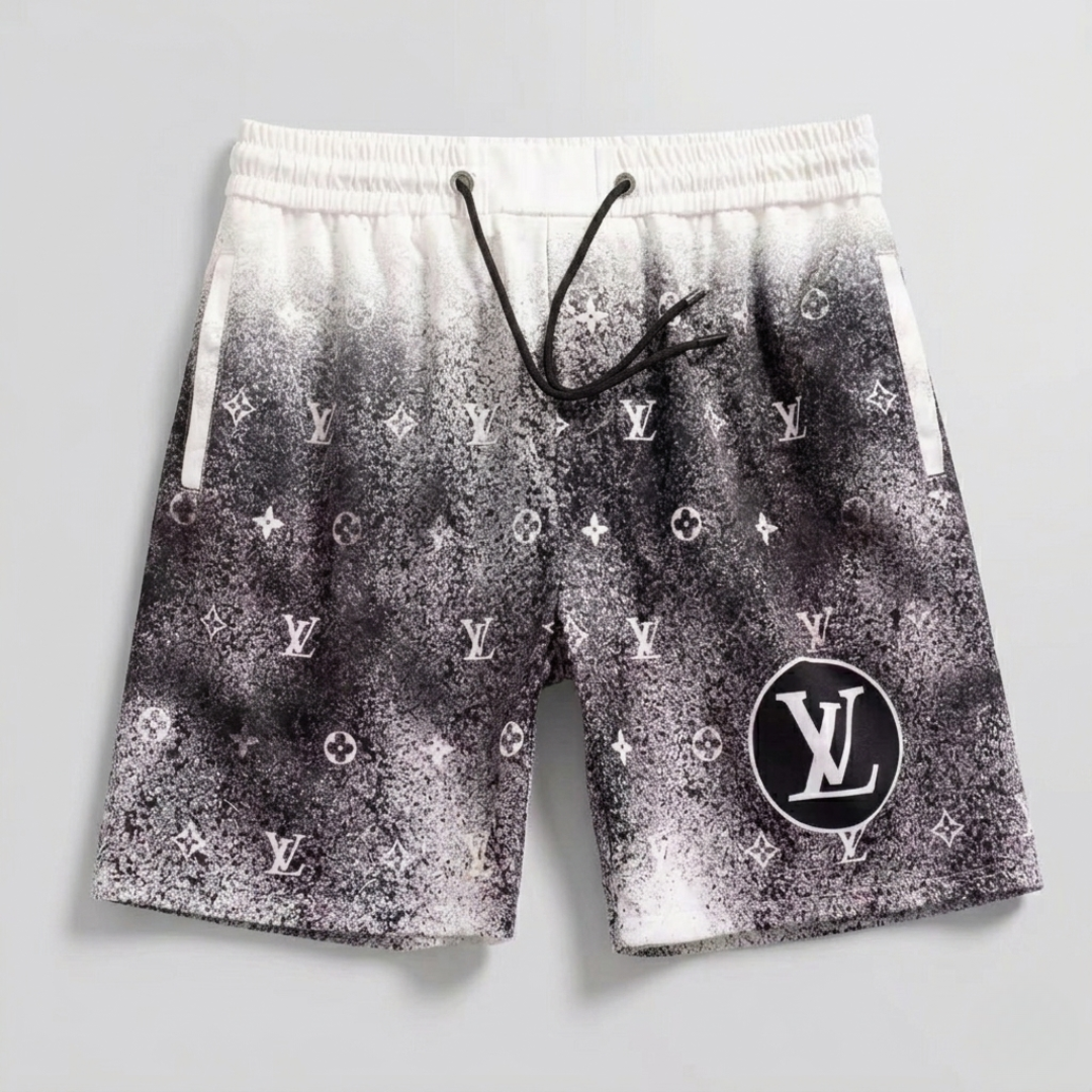 Badehose Monogram Bleach-Effekt Weiß/Schwarz