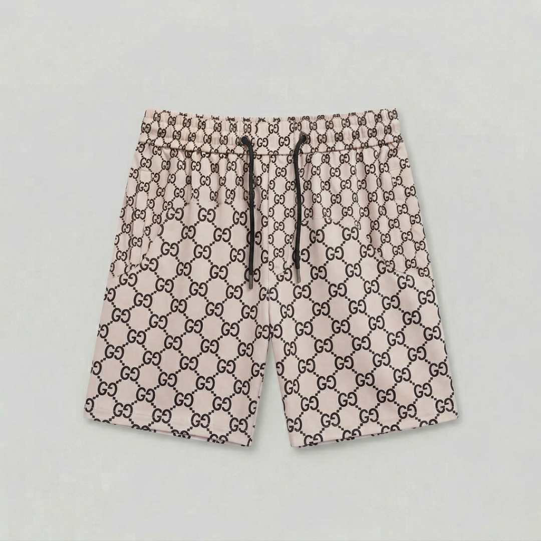 Badehose Monogram Print Weiß