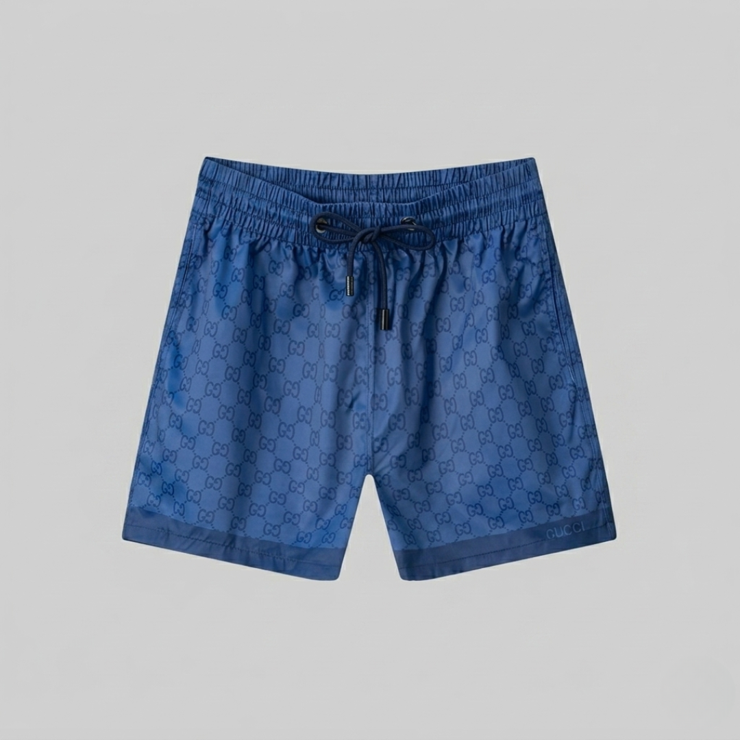Badehose Monogram Print Blau