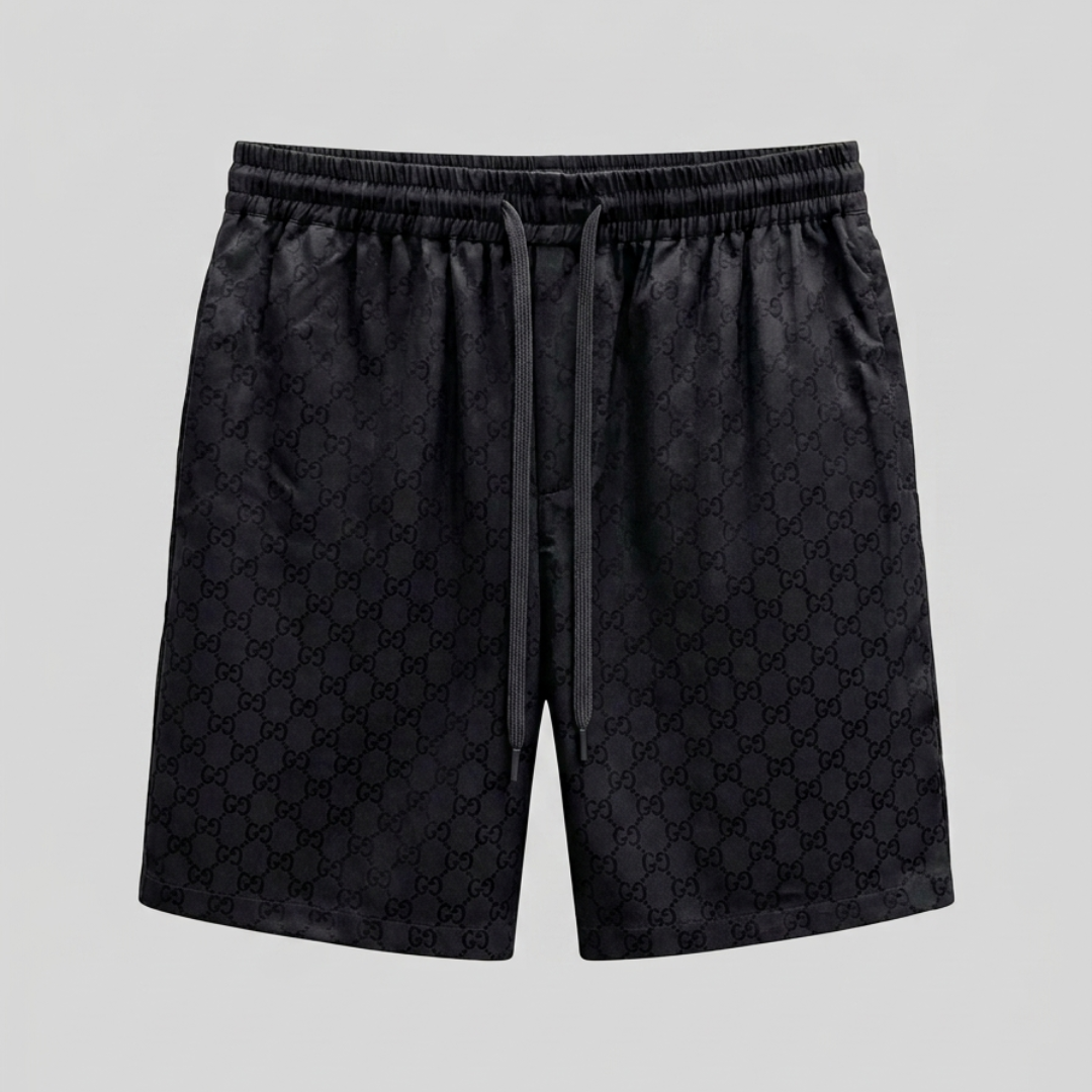 Badehose aus Monogramm-Jacquard Schwarz