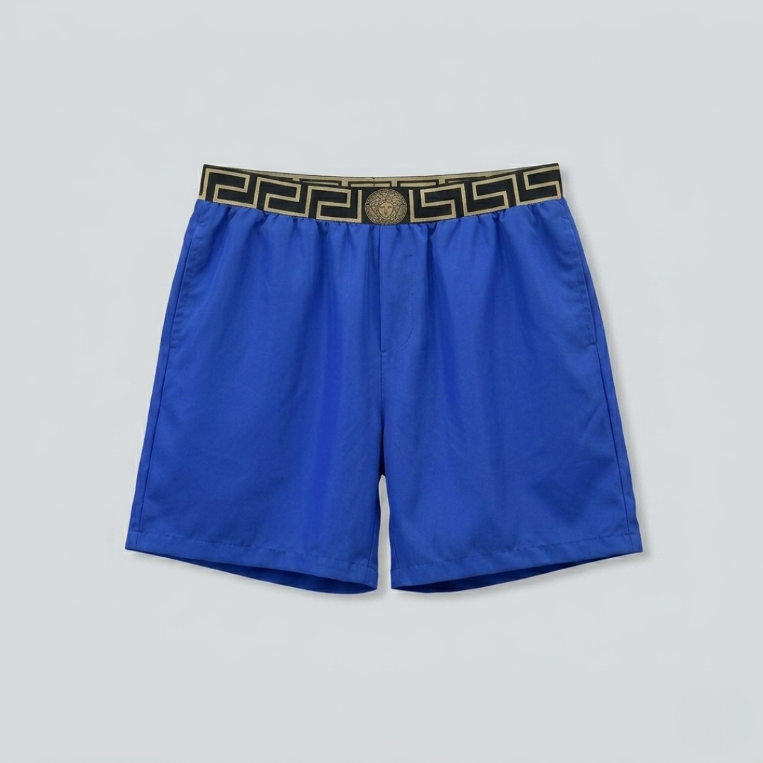 Badehose mit Greca-Bordüre Royalblau