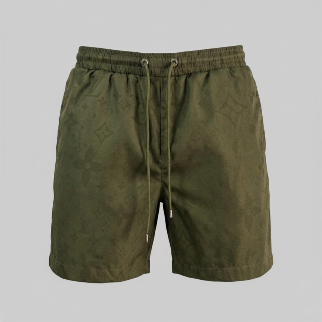 Badehose Shadow Jacquard Monogram Olivgrün