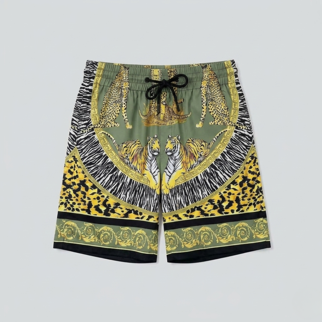 Badehose Animal-Print Grün