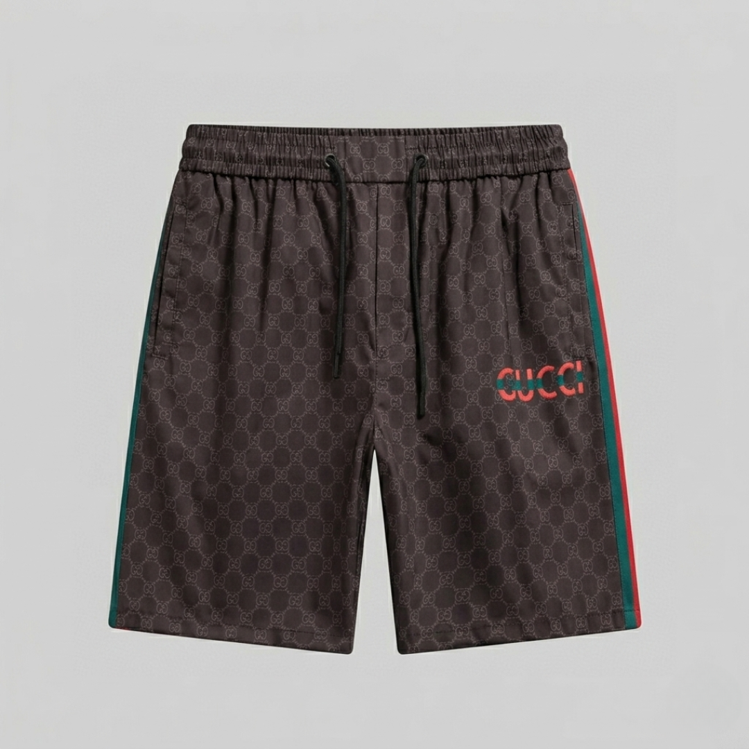Badehose Monogram Print Dunkelbraun