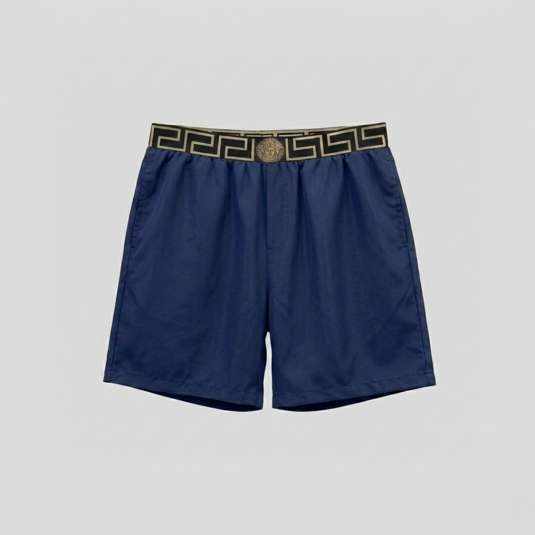 Badehose mit Greca-Bordüre Navyblau