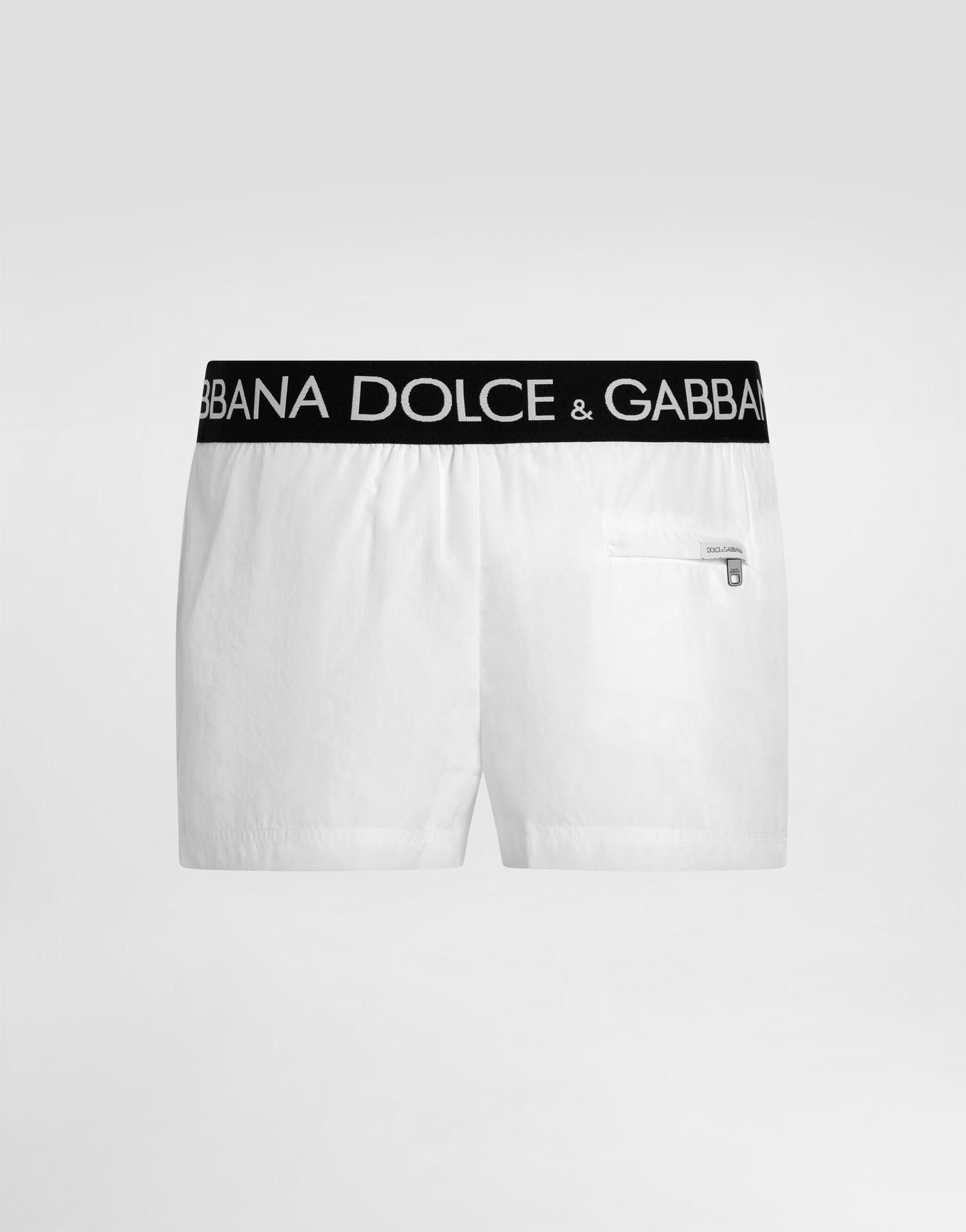 Badehose mit Logostreifen Weiß