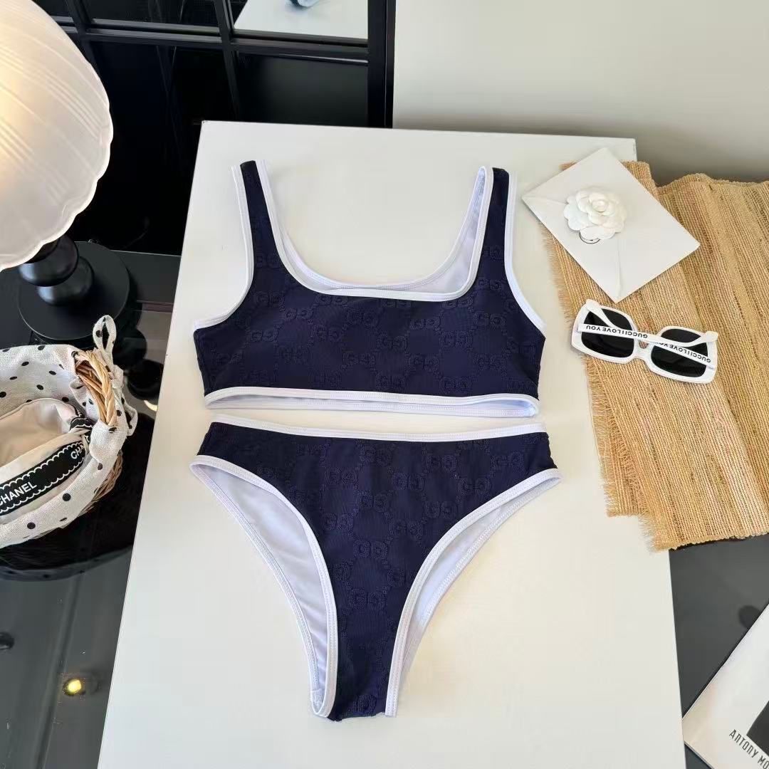 Bikini-Set mit GG-Monogramm im Sport-Stil Schwarz