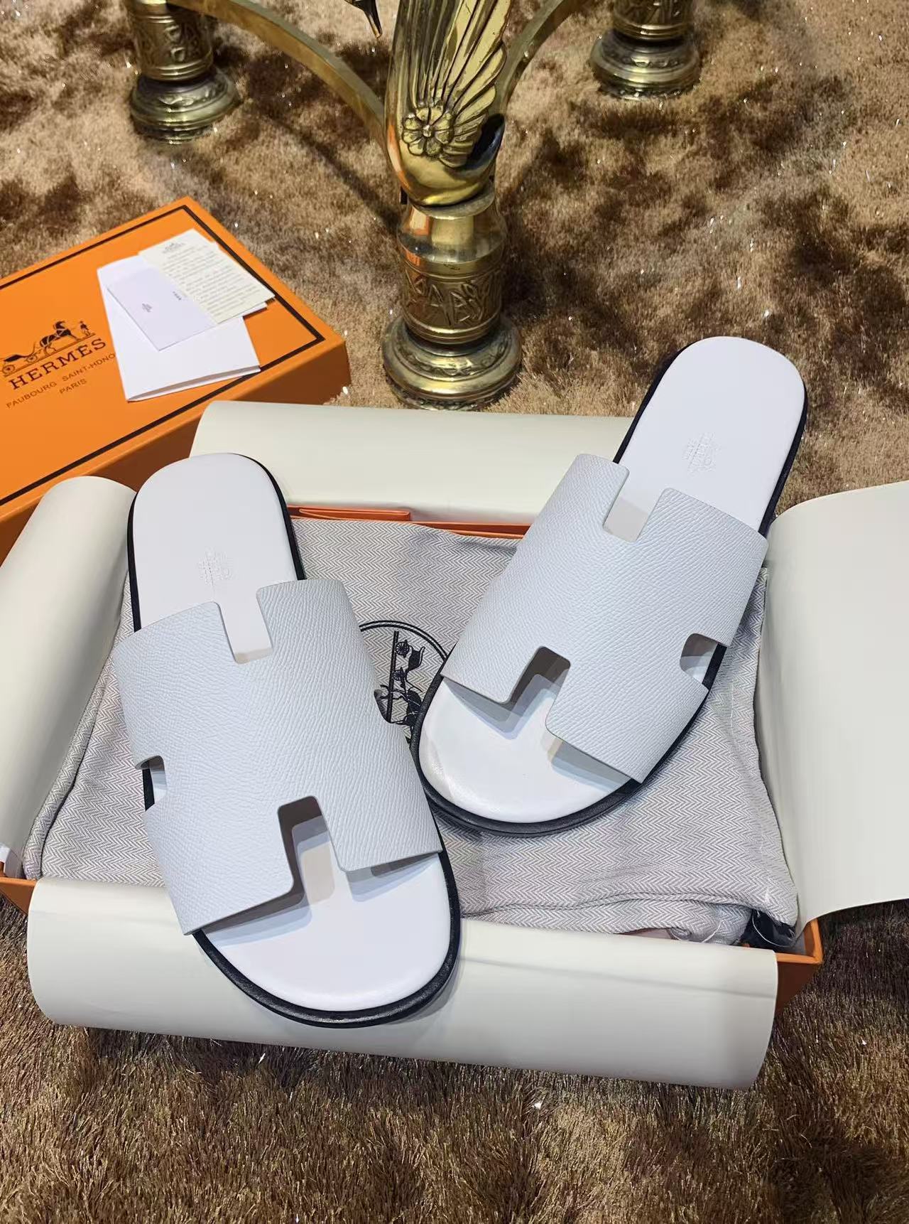 Herren-Sandalen Izmir aus weißem Epsom-Leder