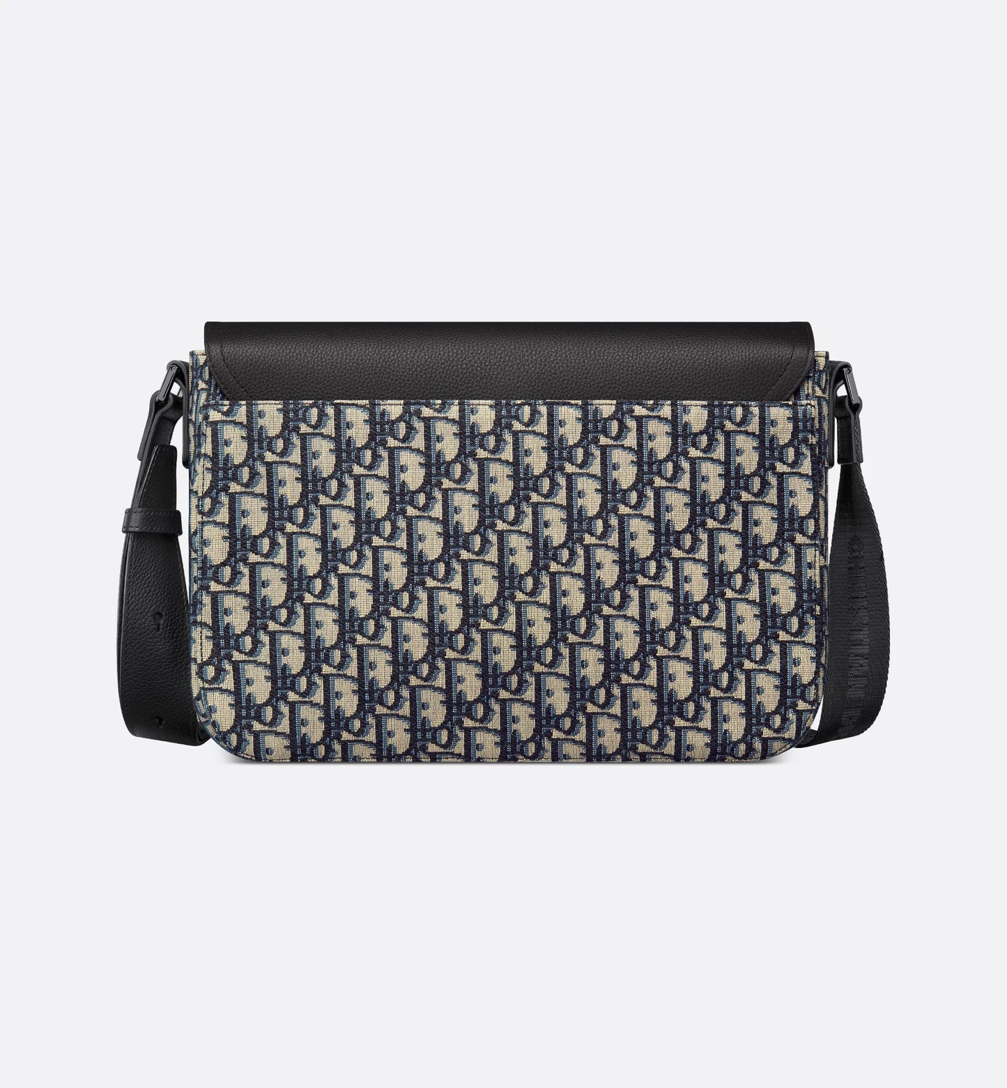Saddle shoulder bag with flap Oblique beige and black