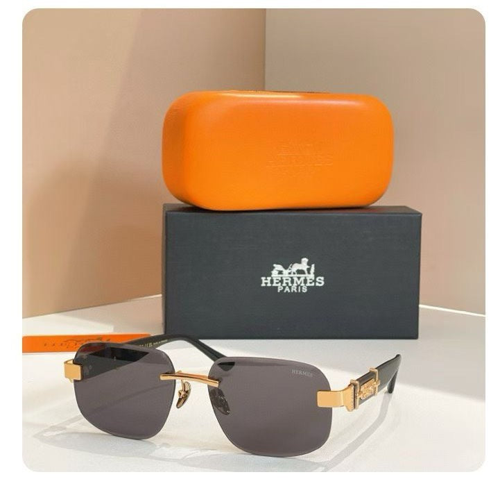 Randlose Sonnenbrille Gold/Grau 9703