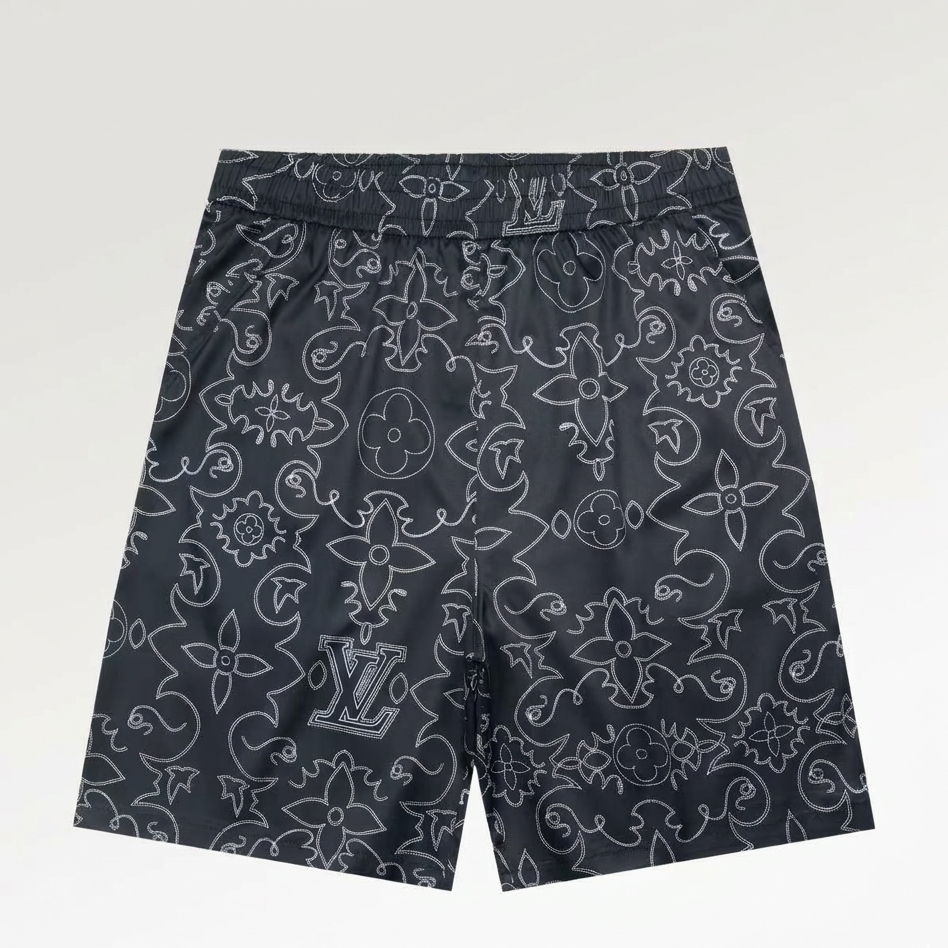 Badehose Topstitch Tapestry Schwarz/Weiß