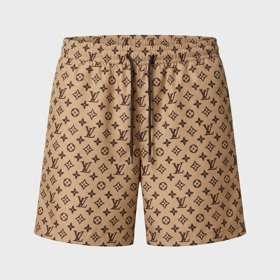 Badehose Canvas Monogram Kamel