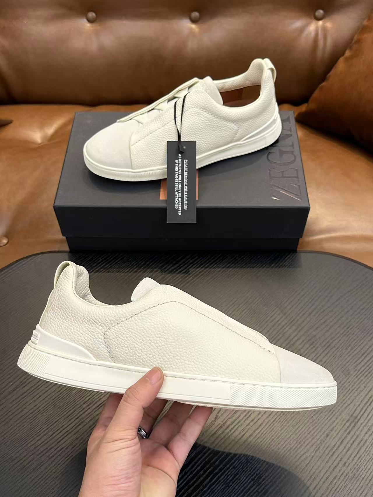 Total White Triple Stitch SECONDSKIN Sneakers