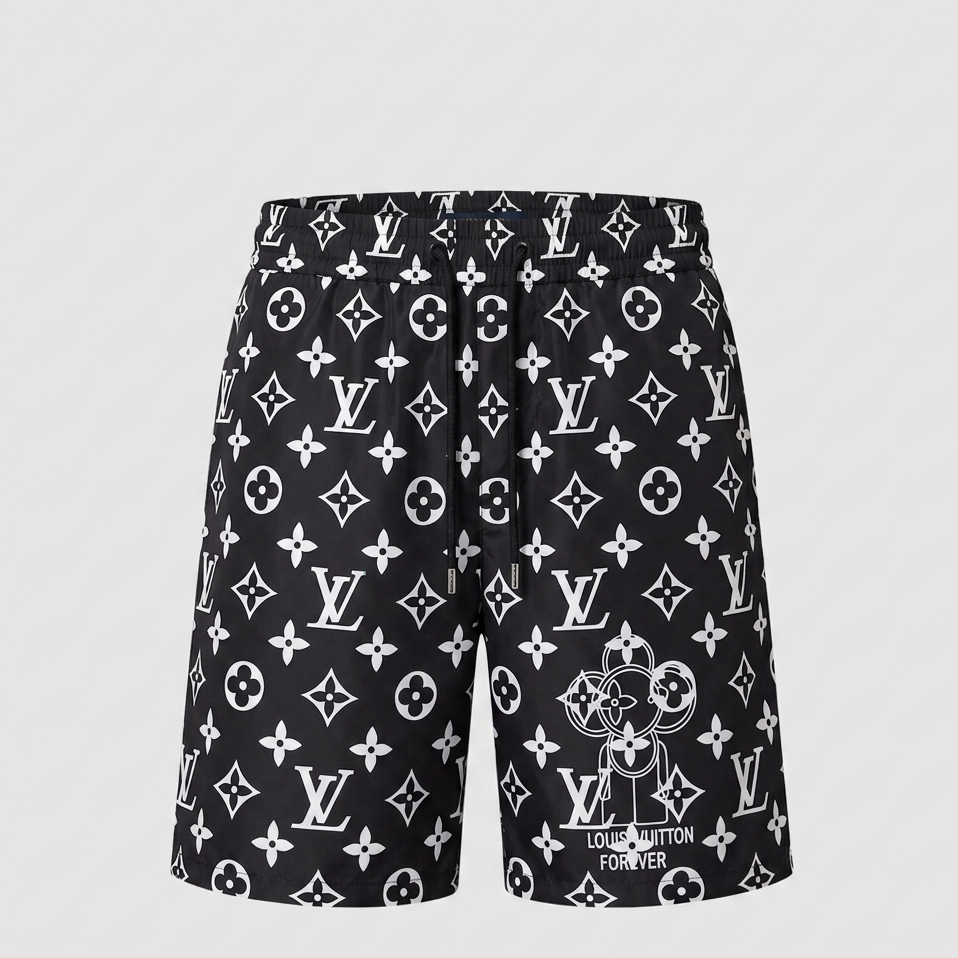 Badehose Forever Monogram Schwarz/Weiß