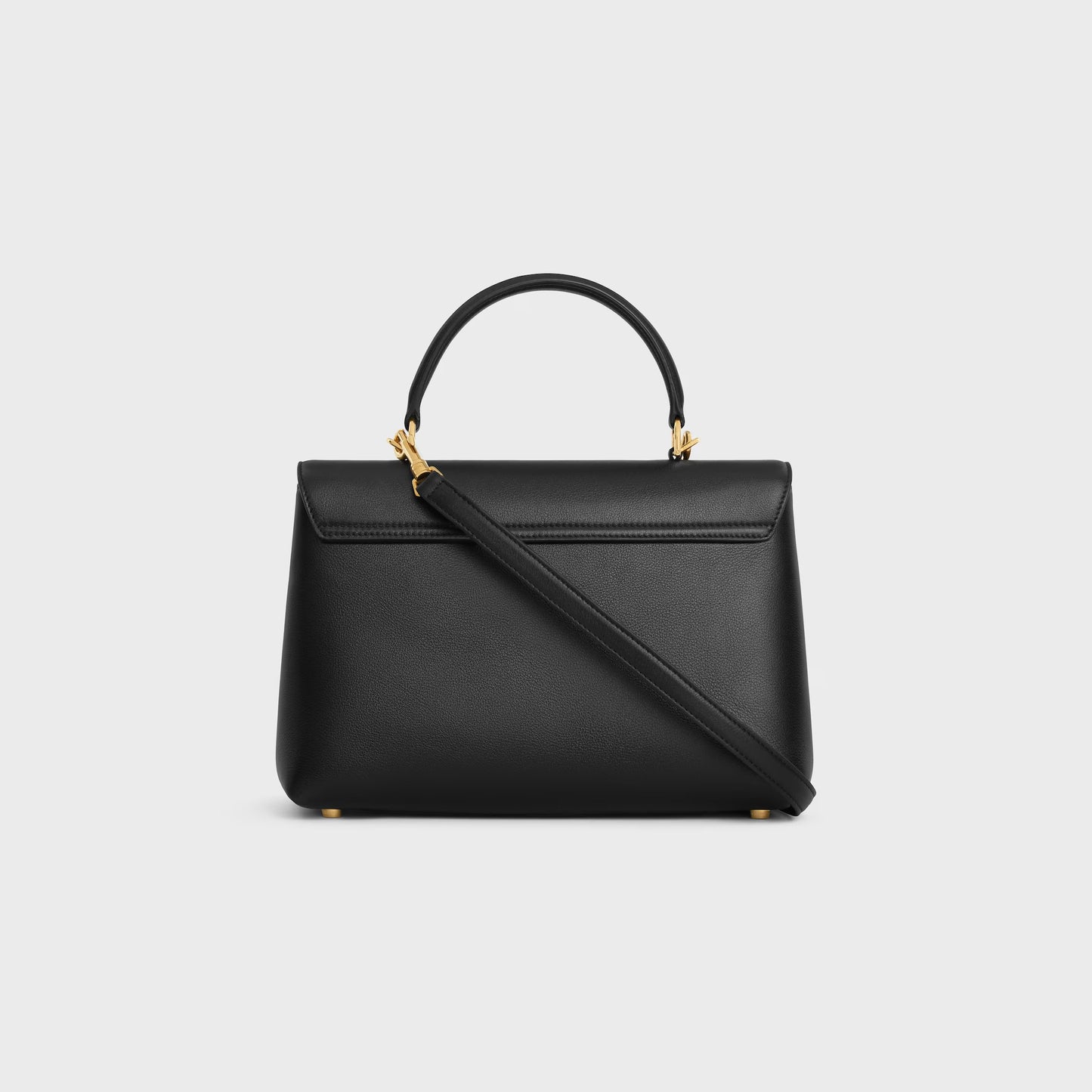 Mittlere Nino Tasche aus weichem genarbtem Kalbsleder in Schwarz