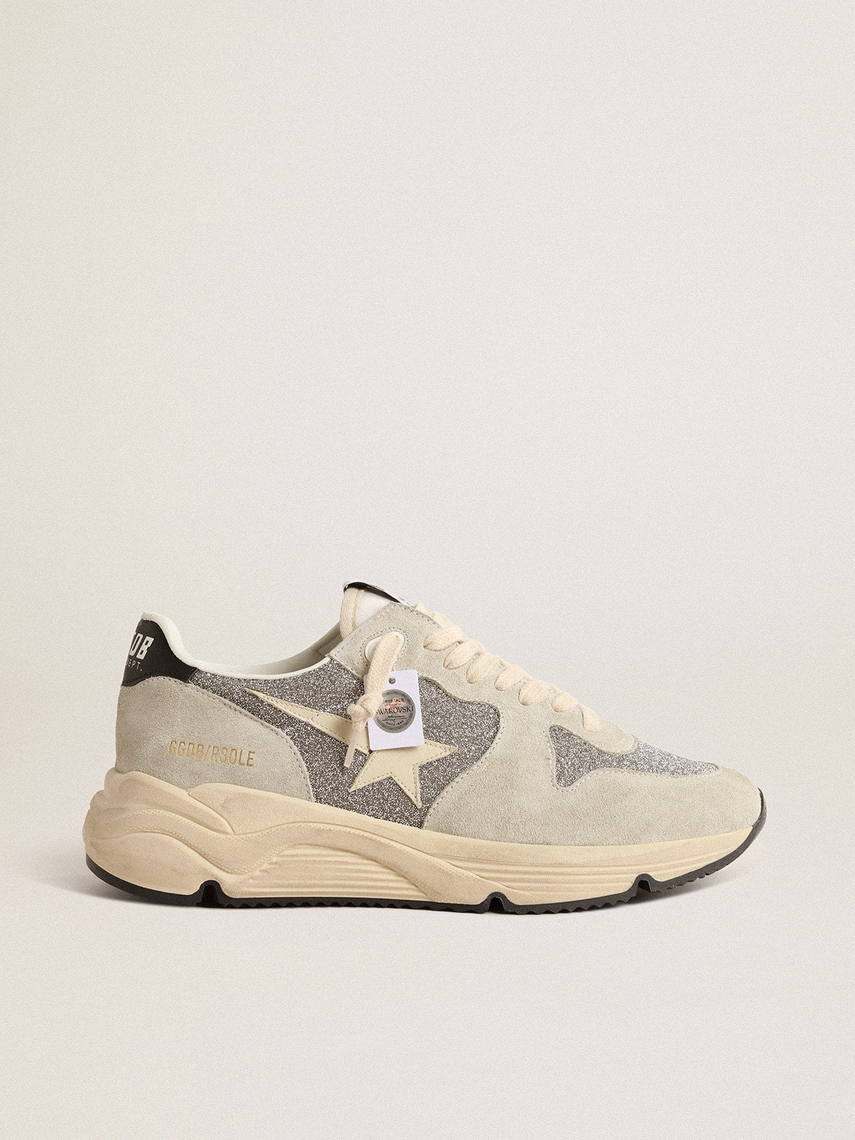 Running sole with Swarovski crystals and ivory star
