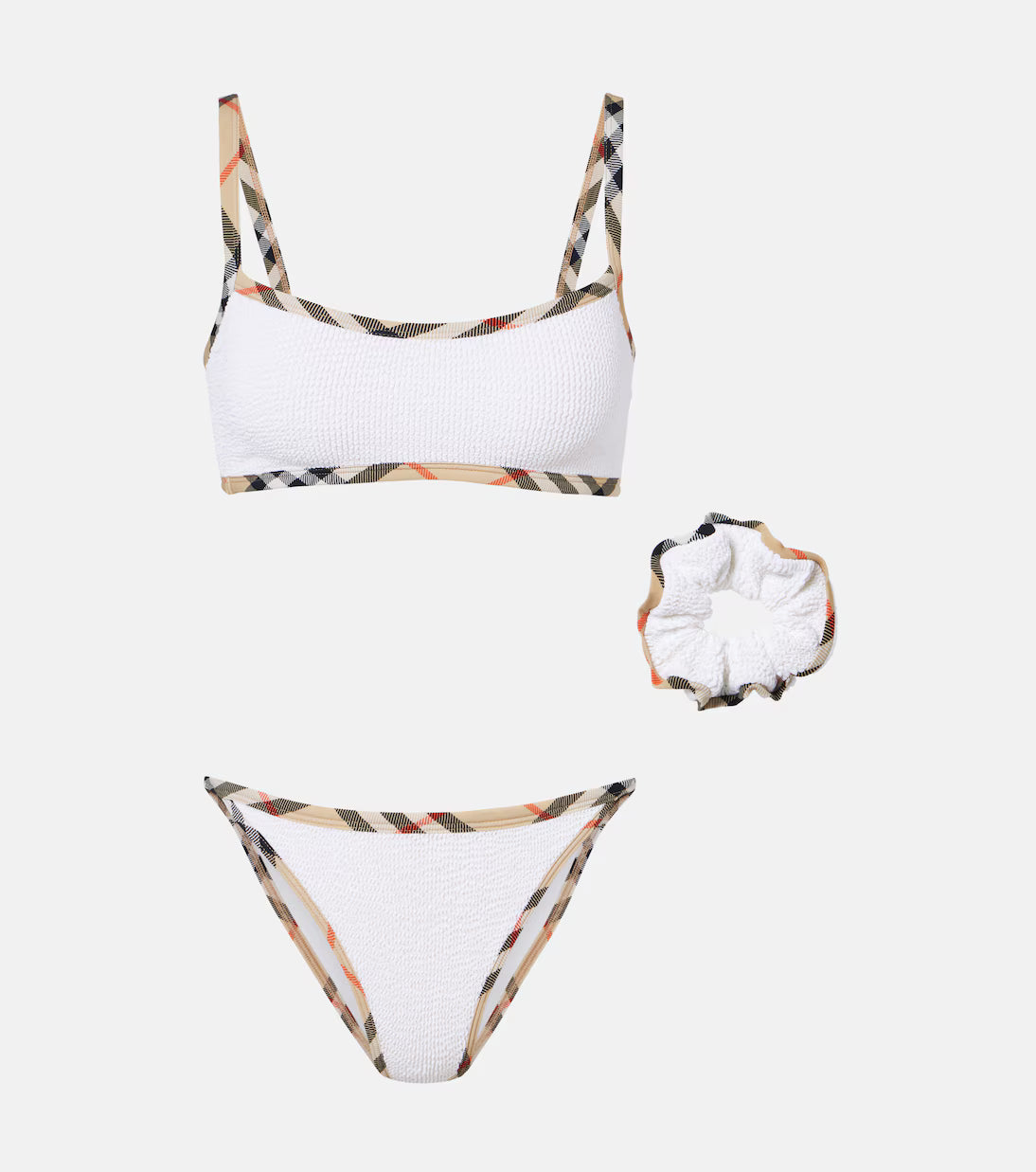 Bikini-Set x Hunza G Tyler BRB Check Weiß