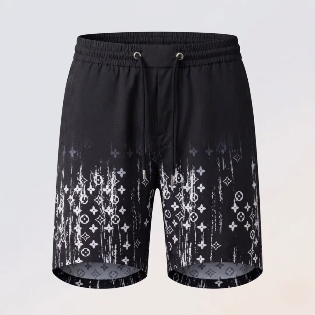 Badehose Monogram Aquarell Schwarz
