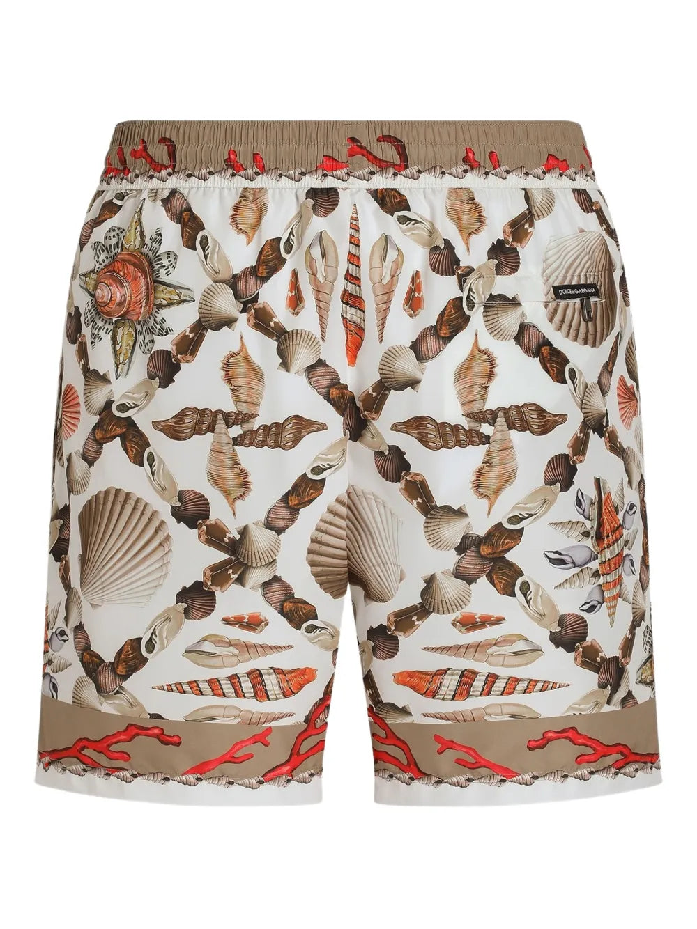Weiße Badehose mit Muschel-Print