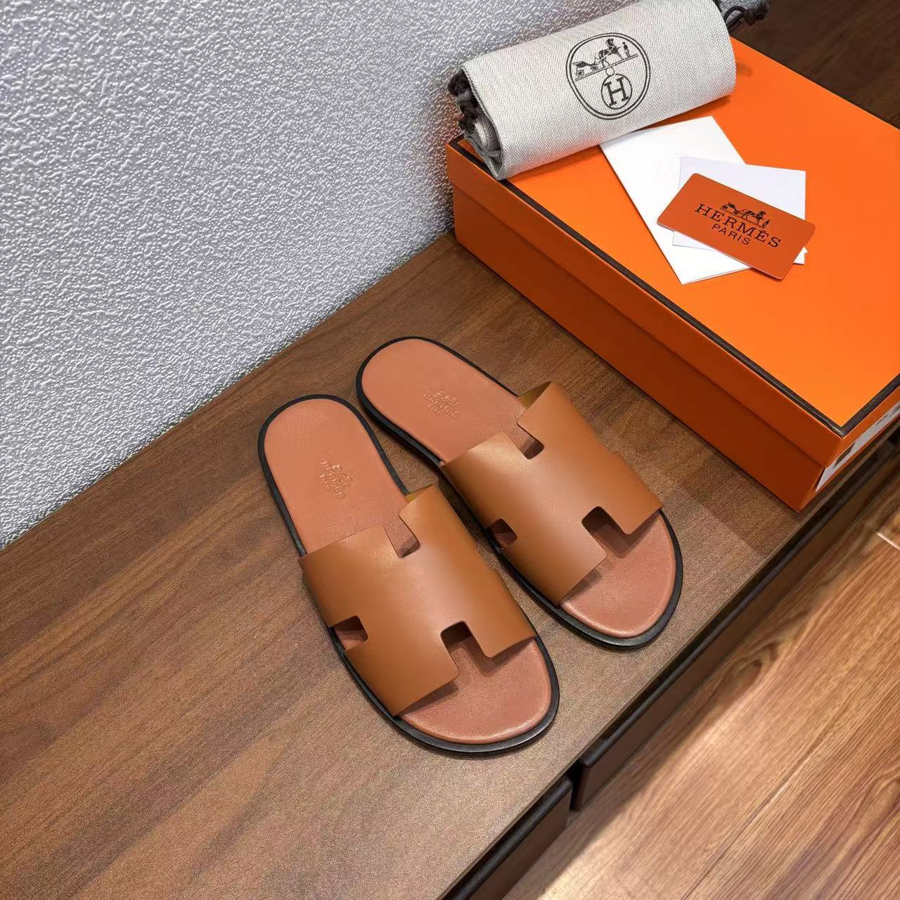 Herren-Sandalen Izmir aus Kalbsleder Cognac