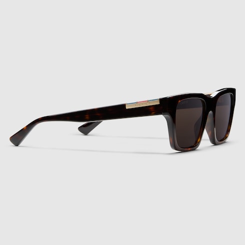 Rechteckige Sonnenbrille Braun Herren