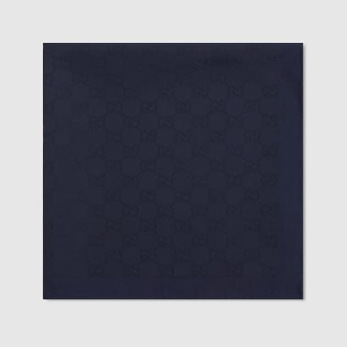 Einstecktuch aus Baumwolle und Seide GG Blau