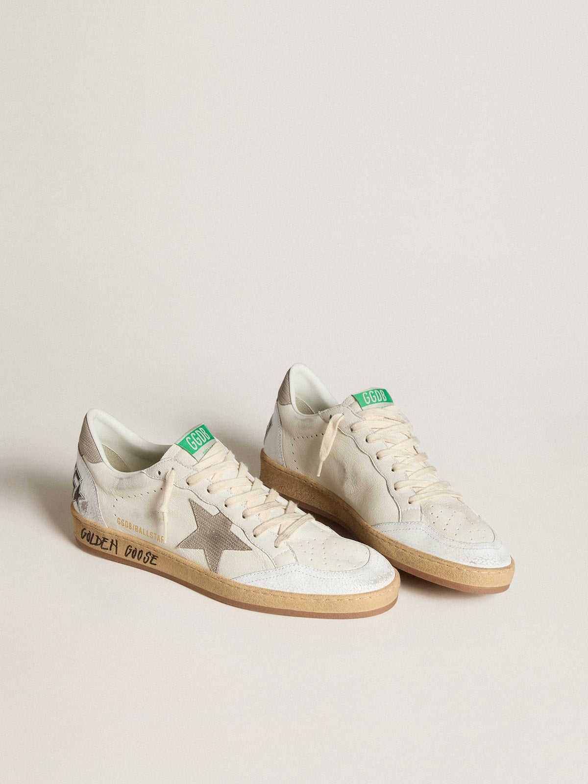 Ball Star in nappa leather with star and heel in grey nubuck