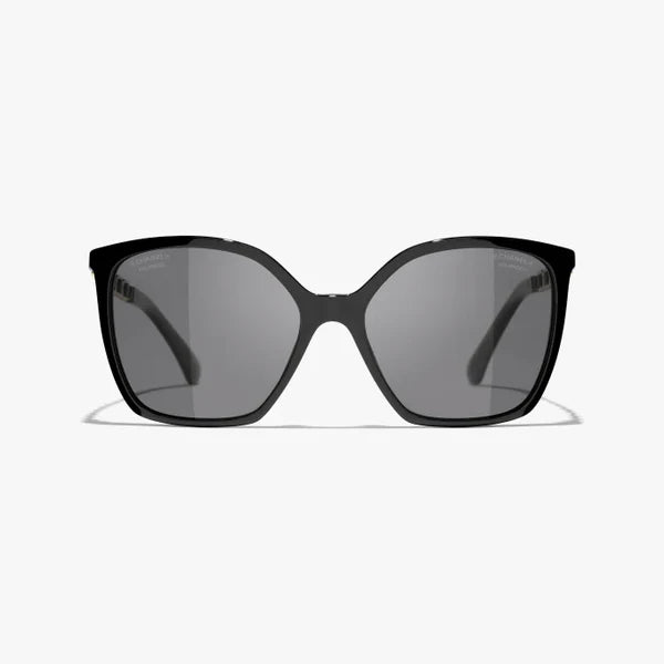 Eckige Sonnenbrille Schwarz