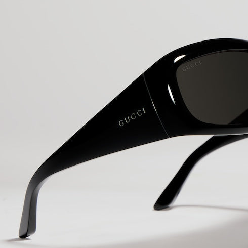 Rechteckige Sonnenbrille Schwarz Herren