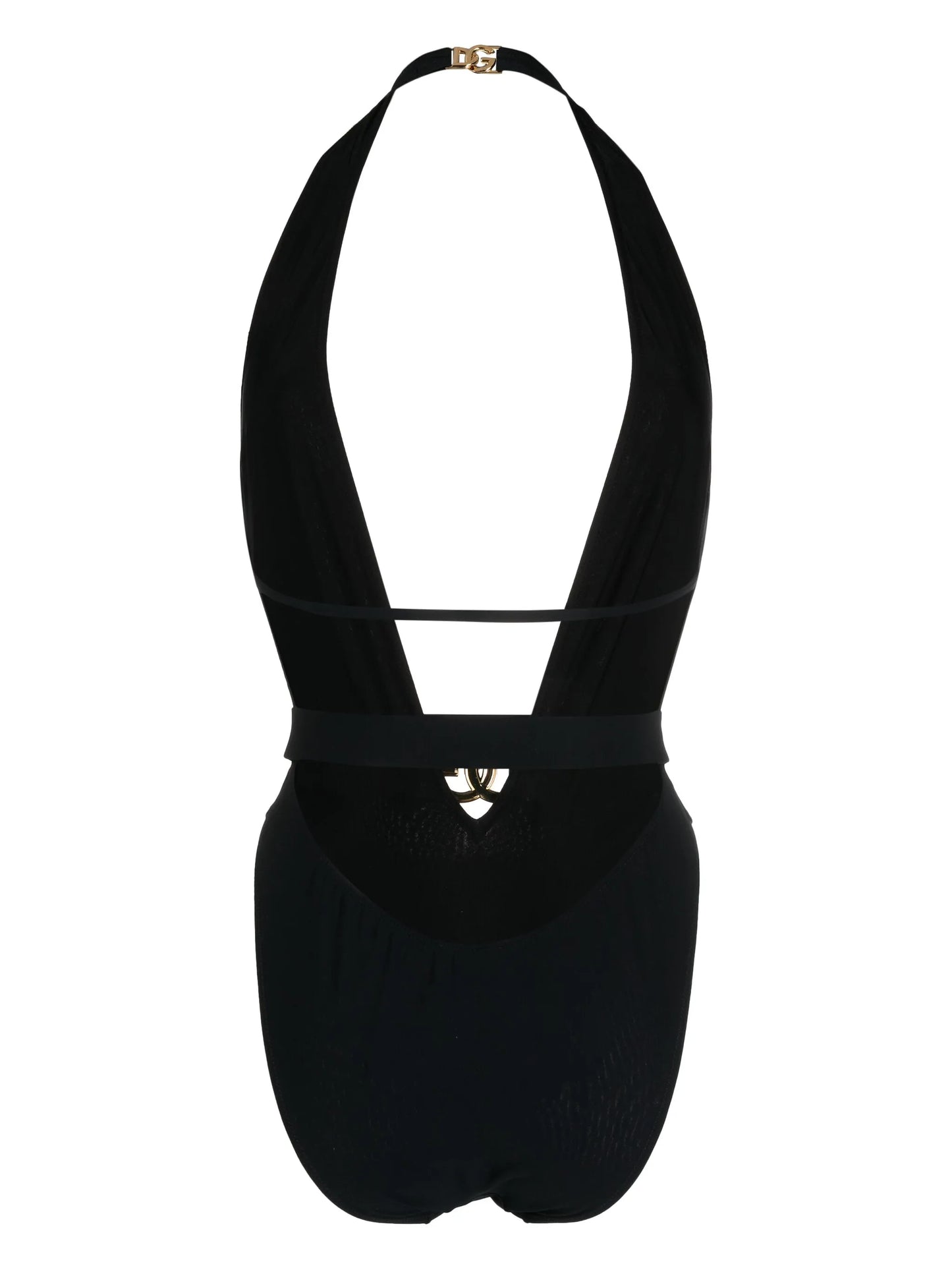 Badeanzug mit Logo und Plakette Schwarz