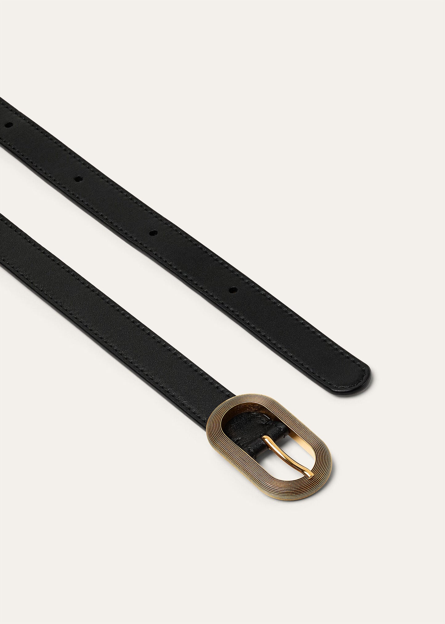 Belt Guilloché Black/Gold Finish Women's