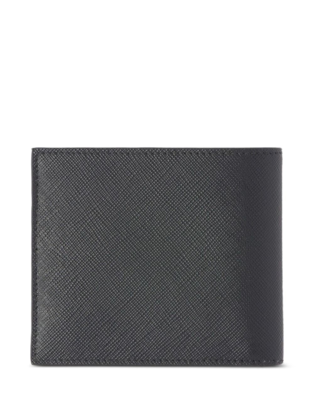 Reversible textured wallet in black