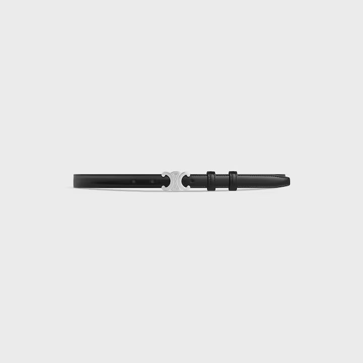 Triomphe Gürtel 18 mm aus schwarzem Taurillonleder für Damen