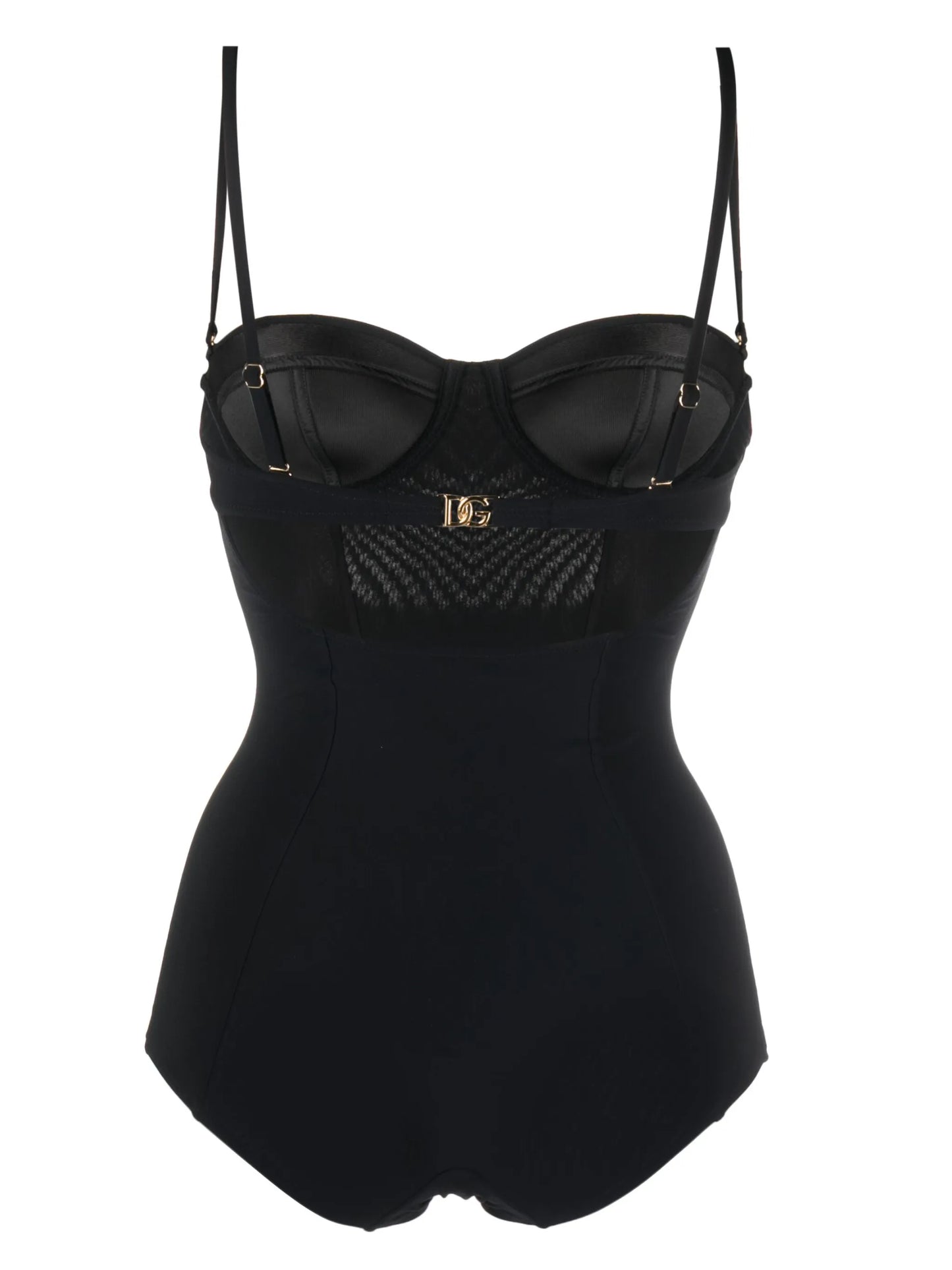 Badeanzug mit Cut-outs Logo und Plakette Schwarz