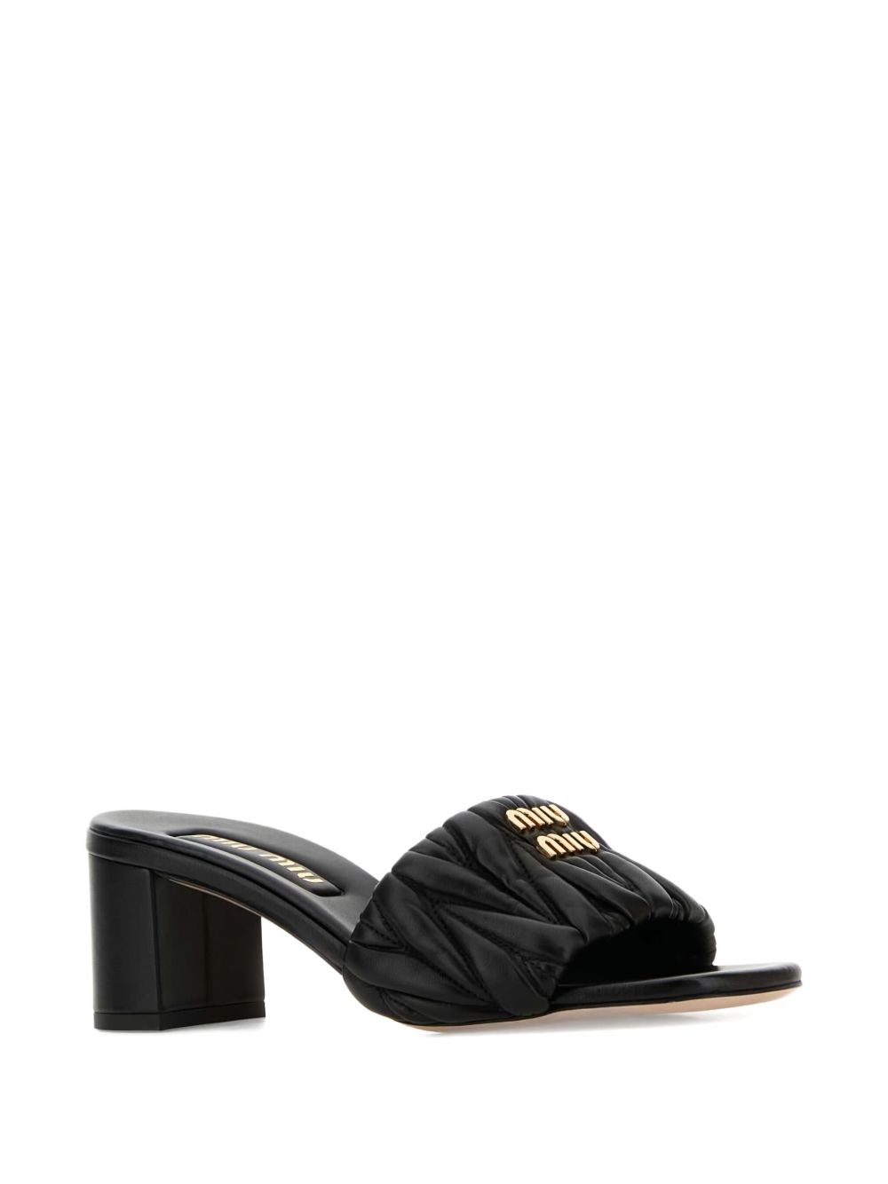 Sandalen mit gestepptem Riemen 55 mm in Schwarz