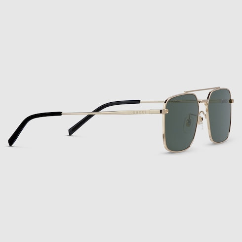 Light gold men's low bridge sunglasses