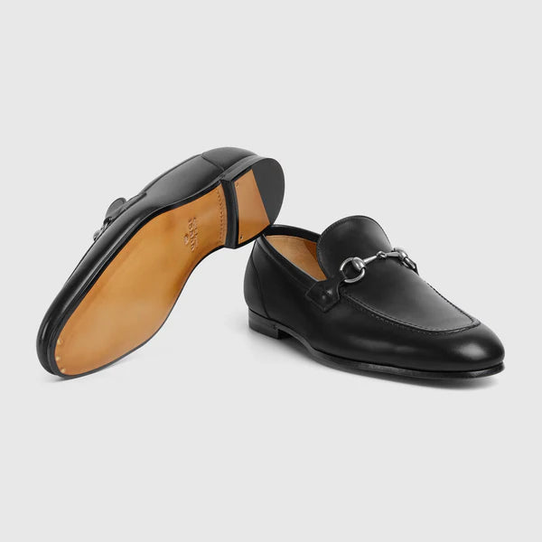 Men's GG Jordaan moccasin in black with silver buckle