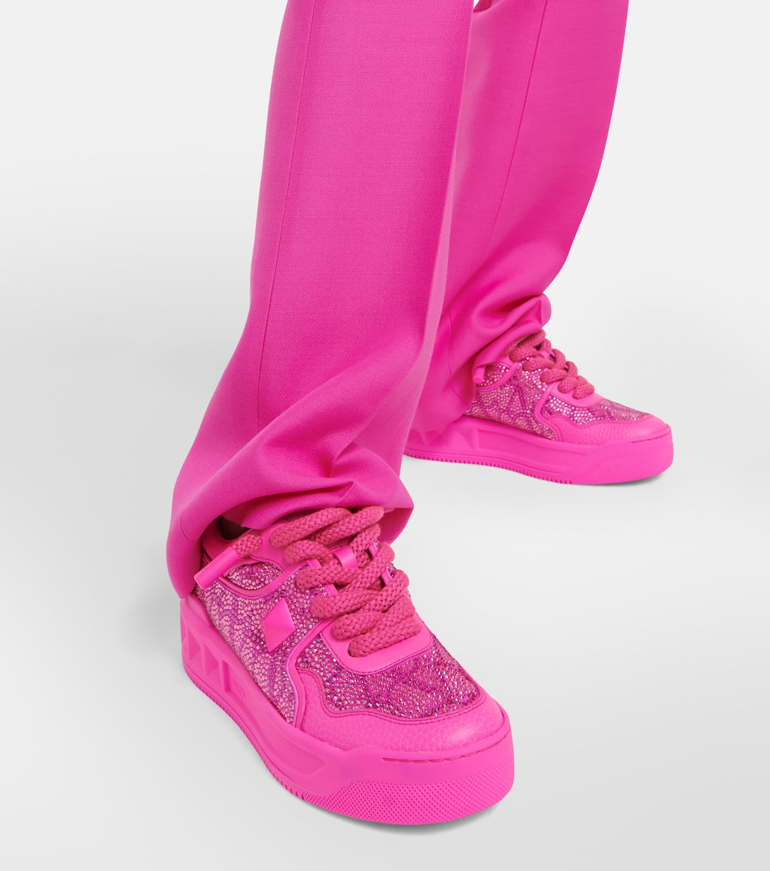 VLTN Sneaker aus Leder One Stud XL Magenta