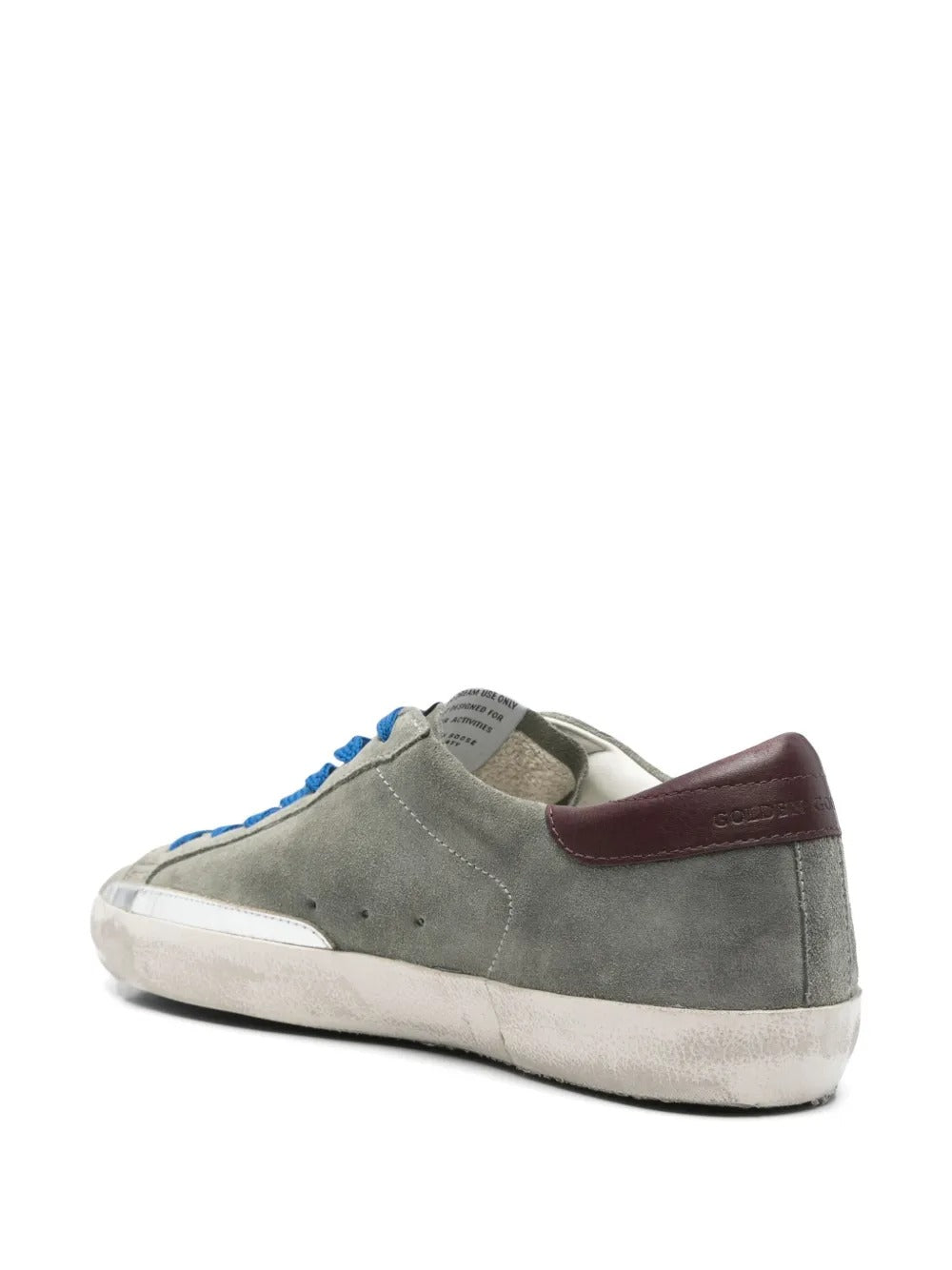 Super Star in green suede with star and burgundy heel