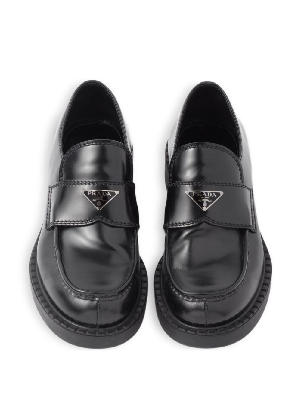 Brushed leather slippers in black