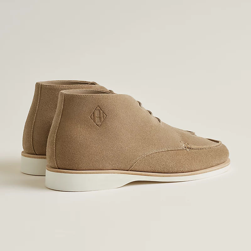 Line Derby Shoe Beige Wildleder