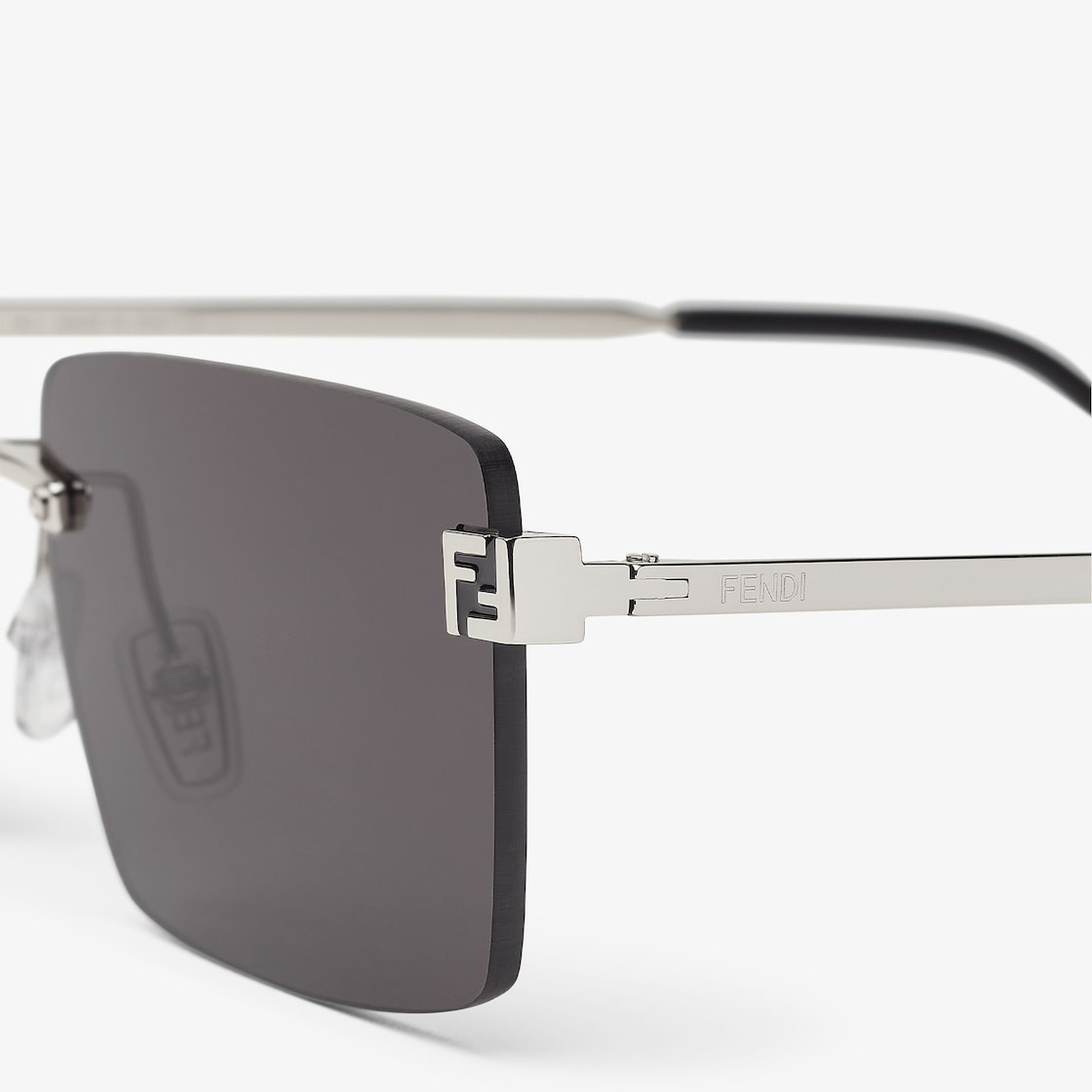 Sky sunglasses in palladium-colored metal for men