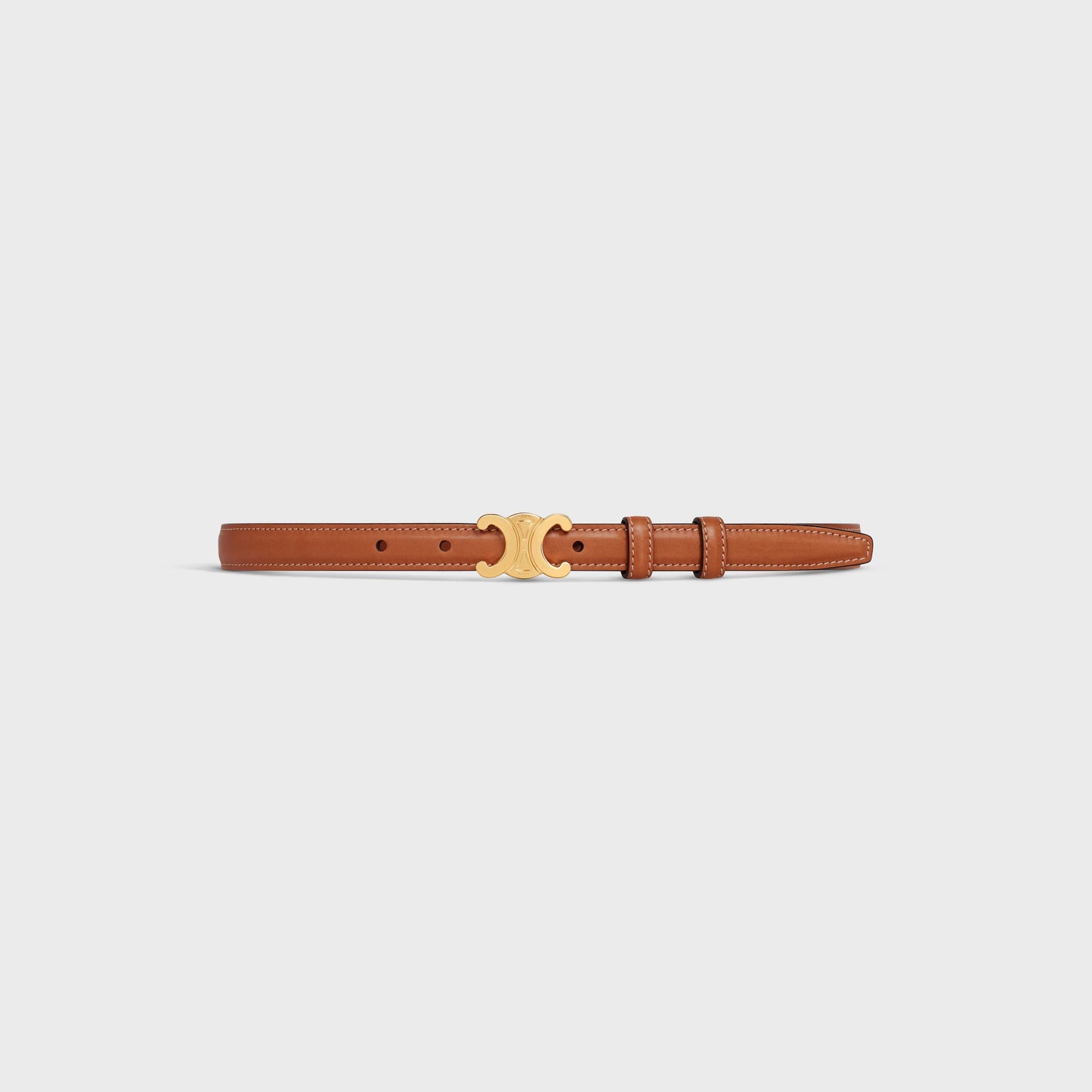 Triomphe Gürtel 18 mm aus naturbelassenem Kalbsleder in Cognac für Damen