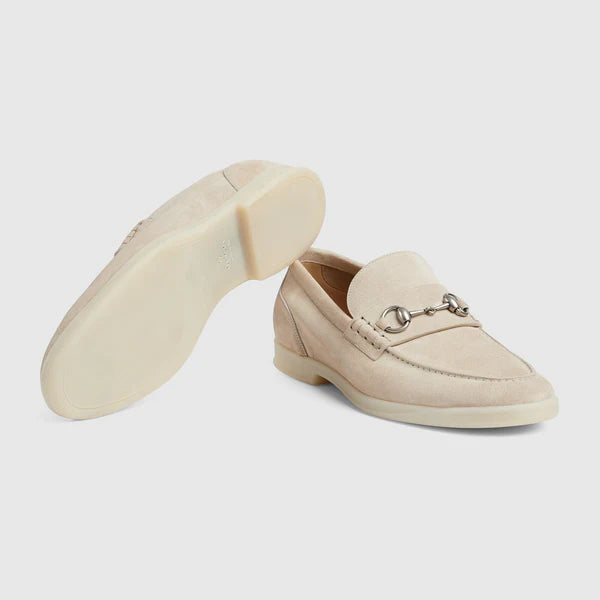 Men's moccasin with buckle in beige suede