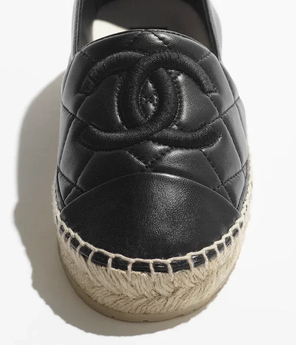 Espadrilles Schwarz/Raffia