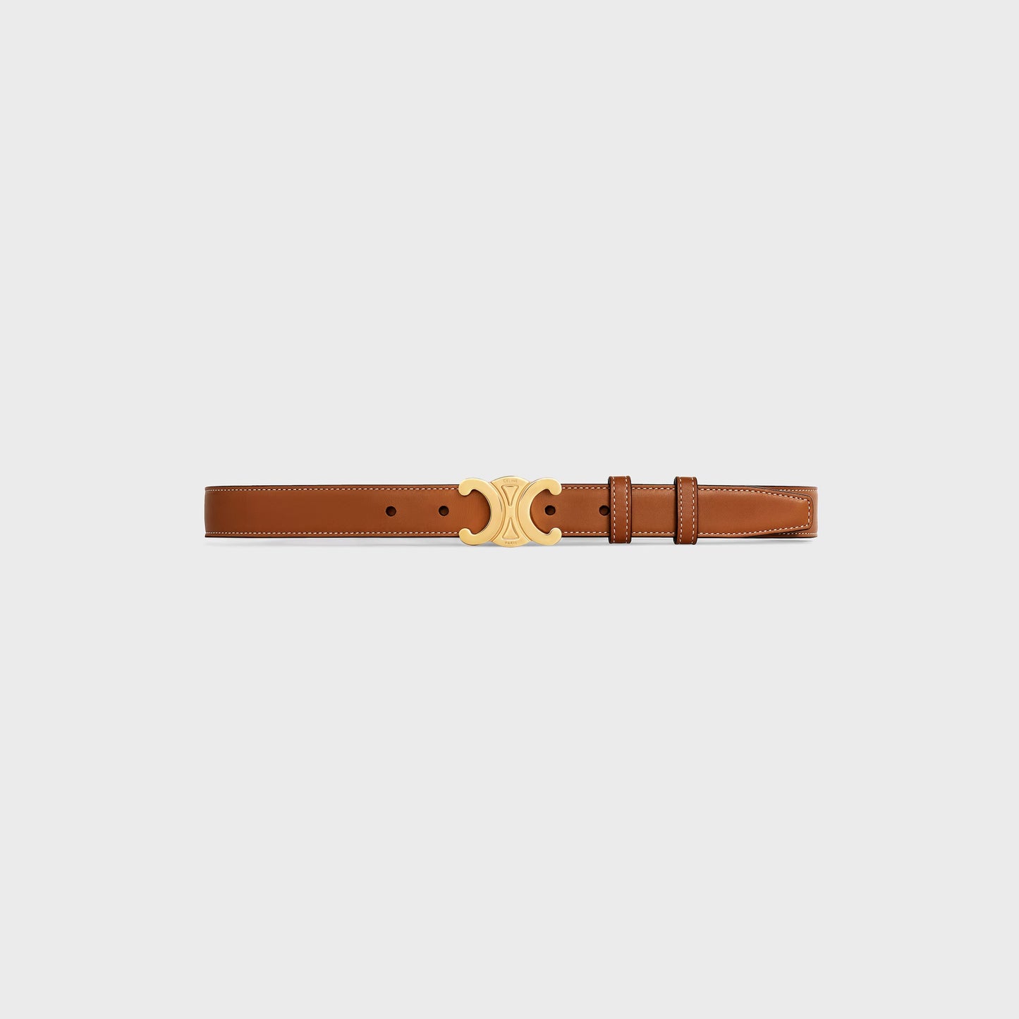 Triomphe Gürtel 25 mm aus naturbelassenem Kalbsleder in Cognac für Damen