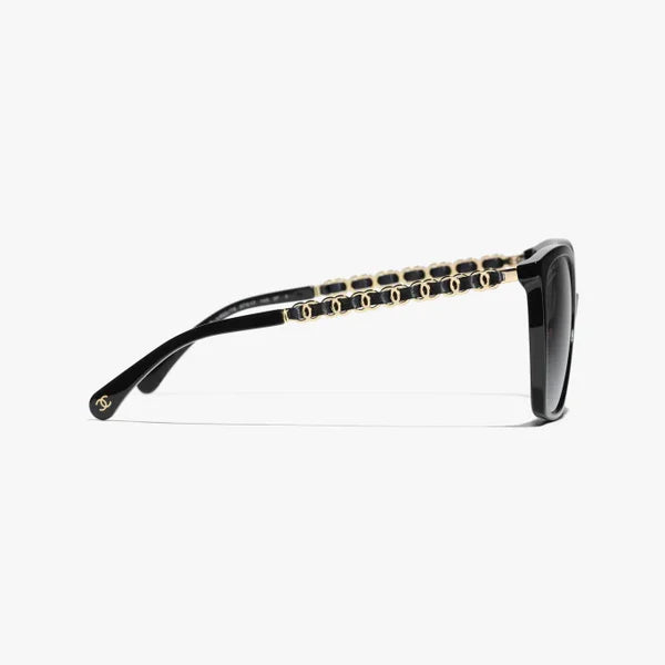 Eckige Sonnenbrille Schwarz